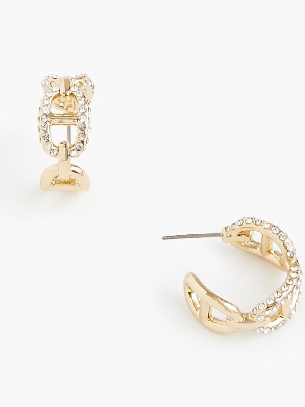 J. Crew Crystal Chain Hoop Earrings/NWT